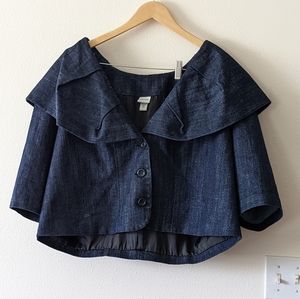 Venezia Shawl Collar Cropped Jean Jacket